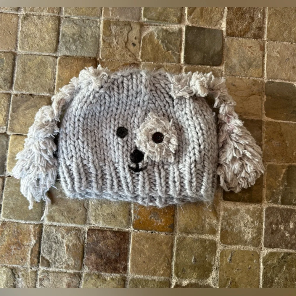 Hand made Gray Knitted baby hat
